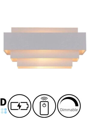 Wireless Modern Square USB Rechargeable LED Wall Sconce Light Not Hardwired